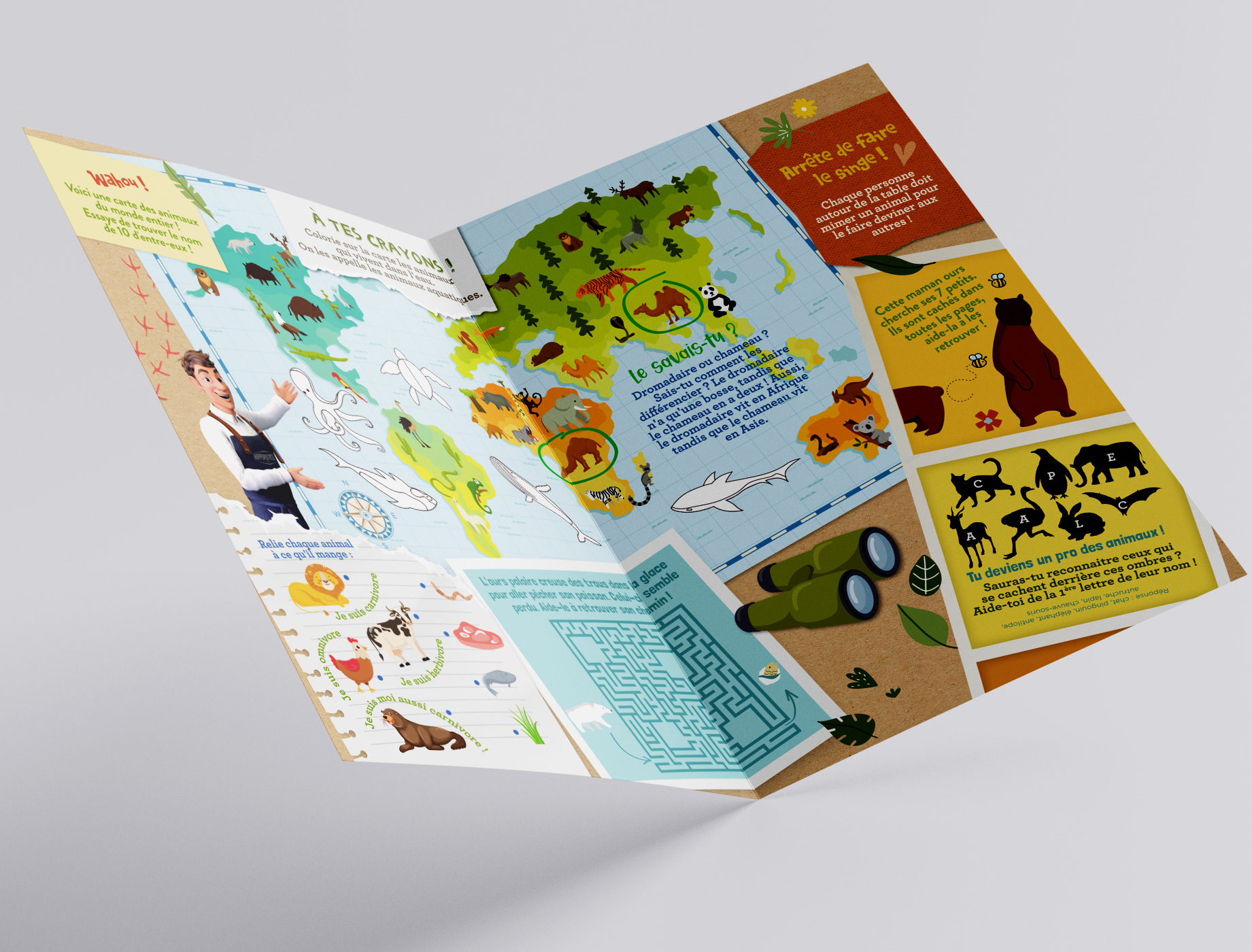 Bee Happy a accompagné Hippopotamus dans la conception de livrets de jeux ludiques pour divertir petits et grands.