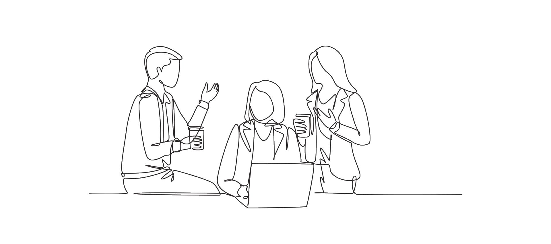 vecteezy one single line drawing of young male and female human small