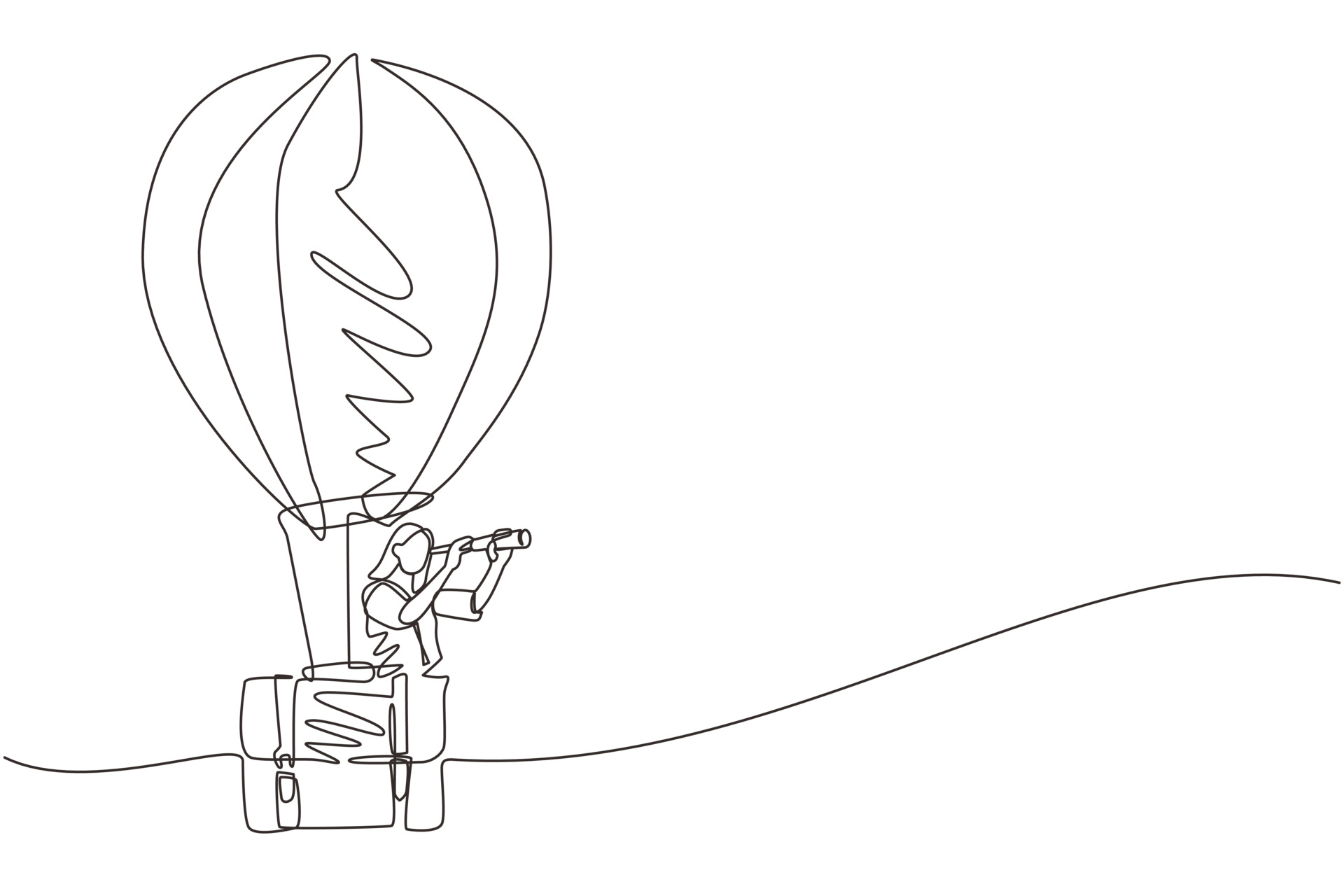 vecteezy_single continuous line drawing businesswoman looking through_8720178